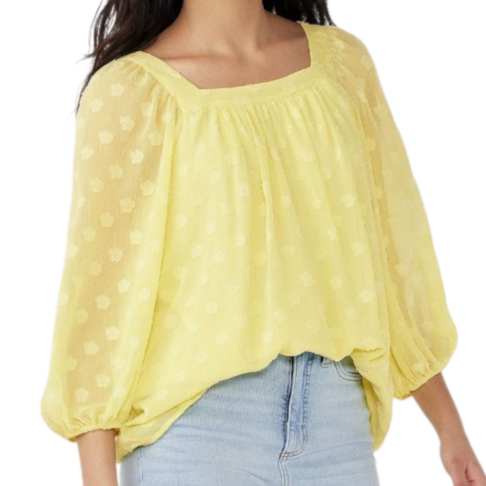 LC Lauren Conrad Yellow Sheer Overlay Women's Top size XXL